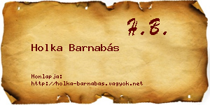 Holka Barnabás névjegykártya